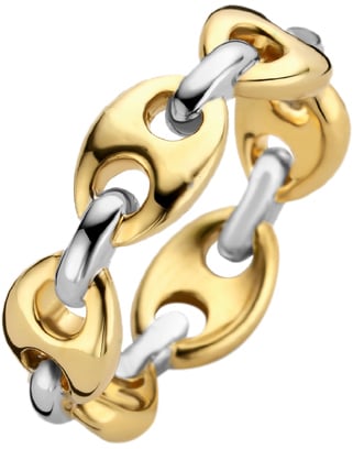 Ti Sento Ti Sento Ring 12256SY/54 zilver schakel ring bicolor goldplated Goud