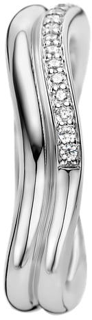 Ti Sento Ti Sento ring 12262ZI/56 Ring golf met zirkonia’s Zilver