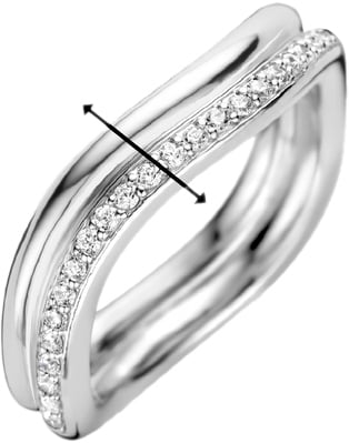 Ti Sento Ti Sento ring 12262ZI/56 Ring golf met zirkonia’s Zilver