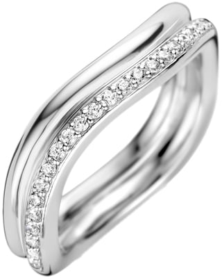 Ti Sento Ti Sento ring 12262ZI/56 Ring golf met zirkonia’s Zilver