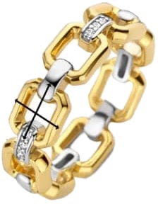 Ti Sento Ti Sento Ring 12292ZY/52 Zilver Bi-color Maat 52 Goud