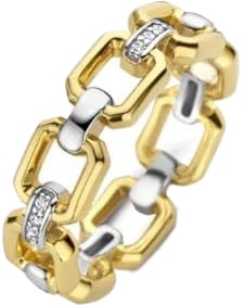 Ti Sento Ti Sento Ring 12292ZY/52 Zilver Bi-color Maat 52 Goud