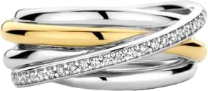 Ti Sento Ti Sento Ring 12318ZI/56 Bicolor met Crossover met Zirkonia Zilver