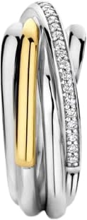 Ti Sento Ti Sento Ring 12318ZI/56 Bicolor met Crossover met Zirkonia Zilver