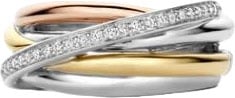 Ti Sento Ring 12318ZT/54 Zilver Tri-color met Zirkonia Maat 54 Zilver