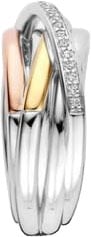 Ti Sento Ring 12318ZT/54 Zilver Tri-color met Zirkonia Maat 54 Zilver