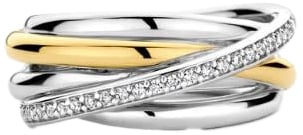Ti Sento Ti Sento Ring 12318ZY/56 Zilver Bi-color met Zirkonia's Maat 56 Divers