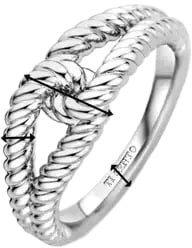 Ti Sento Ti Sento Ring 12323SI/54 Zilver Gerhodineerd Dubbele Lus Maat 54 Zilver