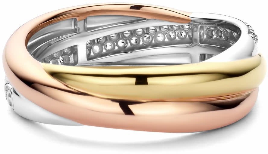 Ti Sento Ti Sento Ring 12343ZT/56 Zilver met Tricolor PLating met Zirkonia Maat 56 Divers
