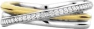 Ti Sento Ring 12346ZY/54 Zilver Gold Plated Zirkonia met Geel Verguld Maat 54 Divers