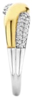 Ti Sento Ring 12370ZY/54 Zilver 14k Geelgouden Plating Dubbel met Zirkonia Maat 54 Goud