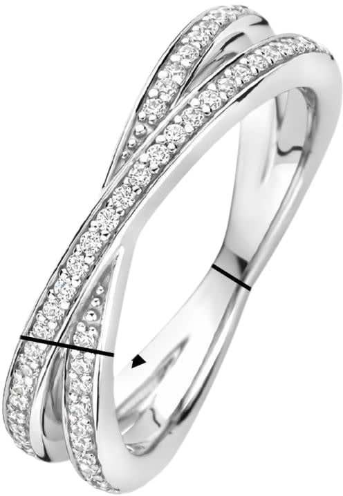 Ti Sento Ti Sento Ring 12373ZI/52 Zilver Dubbel met Zirkonia Maat 52 Zilver
