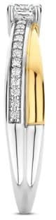 Ti Sento Ring 12374ZY/56 Zilver 14k Gold Plated Dubbel met Zirkonia Maat 56 Zilver