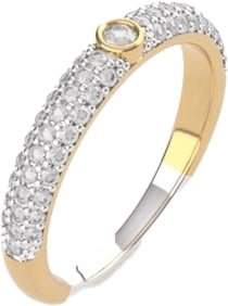 Ti Sento Ti Sento Ring 12377ZY/54 Zilver 14k Geelgouden Plating met Zirkonia Maat 54 Goud