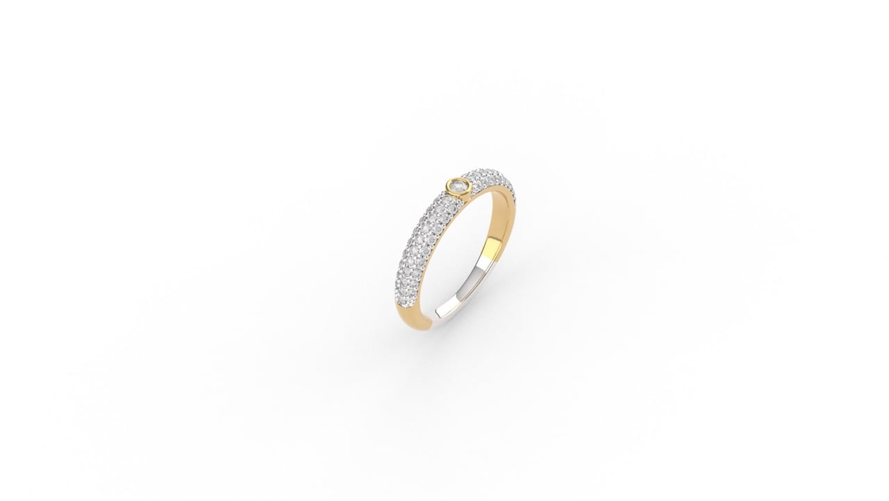 Ti Sento Ti Sento Ring 12377ZY/54 Zilver 14k Geelgouden Plating met Zirkonia Maat 54 Goud