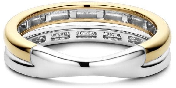Ti Sento Ti Sento Ring 12392ZY/54 Zilver met Geelgouden Plating met Zirkonia maat 54 Goud