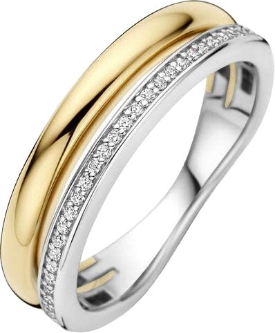 Ti Sento Ring 12392ZY/54 Zilver met Geelgouden Plating met Zirkonia maat 54 Goud
