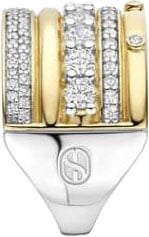 Ti Sento Ring 12396ZY/54 Zilver Bi-color met Zirkonia Maat 54 Divers