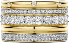 Ti Sento Ring 12396ZY/54 Zilver Bi-color met Zirkonia Maat 54 Divers