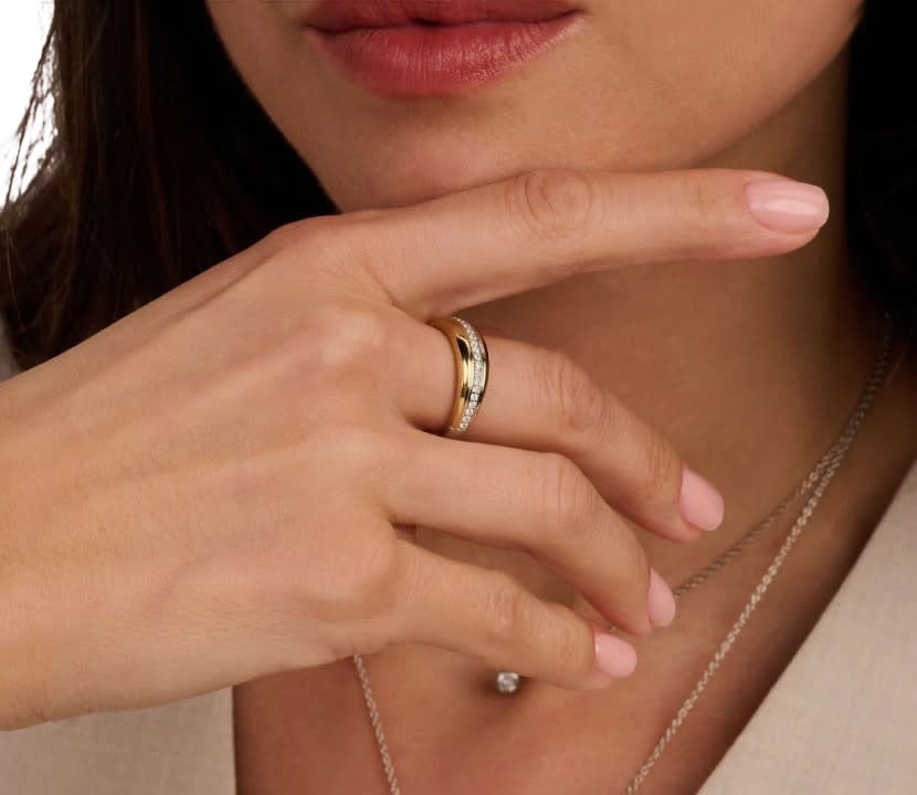 Ti Sento Ti Sento Ring 12406ZY/56 Zilver met Geelgouden Plating Maat 56 Goud