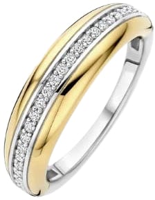 Ti Sento Ti Sento Ring 12406ZY/56 Zilver met Geelgouden Plating Maat 56 Goud