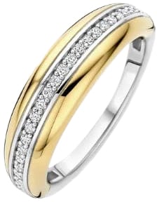 Ti Sento Ti Sento Ring 12406ZY/56 Zilver met Geelgouden Plating Maat 56 Goud