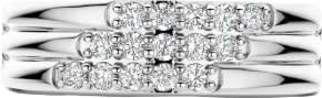 Ti Sento Ti Sento Ring 12411ZI/54 Zilver met 3 lagen met Zirkona Maat 54 Zilver