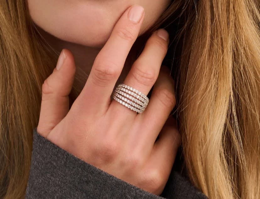 Ti Sento Ring 12425ZI/56 Zilver met 5 Banen Zirkonia Maat 56 Zilver