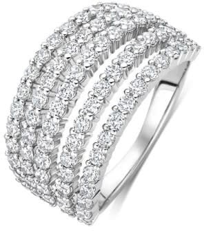 Ti Sento Ring 12425ZI/56 Zilver met 5 Banen Zirkonia Maat 56 Zilver