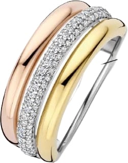 Ti Sento Ti Sento Ring 12427TZ/56 Zilver met Tri-color en Zirkonia Maat 56 Divers