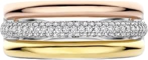 Ti Sento Ti Sento Ring 12427TZ/56 Zilver met Tri-color en Zirkonia Maat 56 Divers