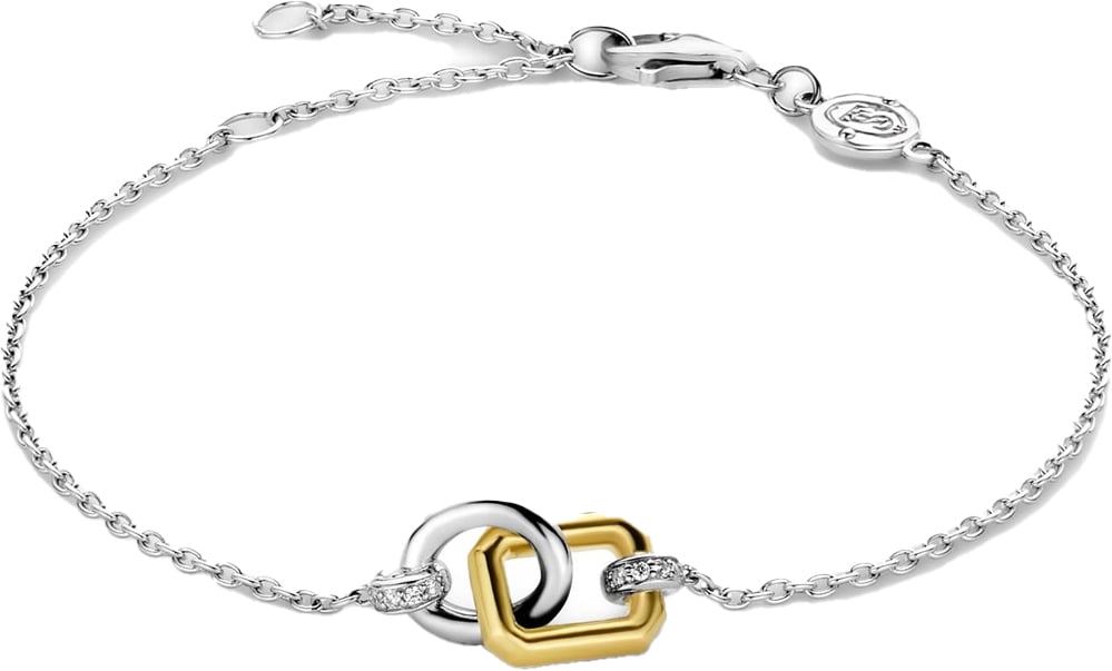 Ti Sento Ti Sento Armband 23019ZY zilver met schakel half verguld Divers