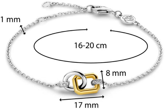 Ti Sento Ti Sento Armband 23019ZY Zilver Bi-color met 2x Schakel 16.5 - 18cm Zilver