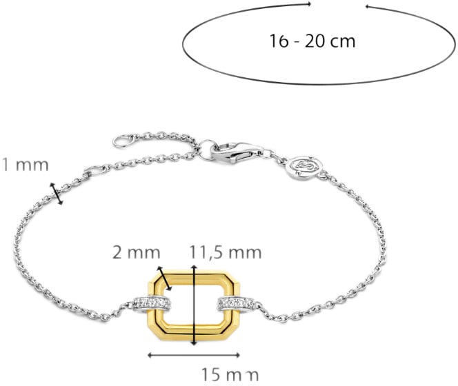 Ti Sento Ti Sento Armband 23021ZY zilver met vergulde schakel Divers