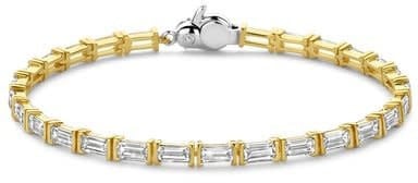 Ti Sento Ti Sento Armband 23041ZY Zilver met Geelgouden Plating en Baquette Zirkonia Goud