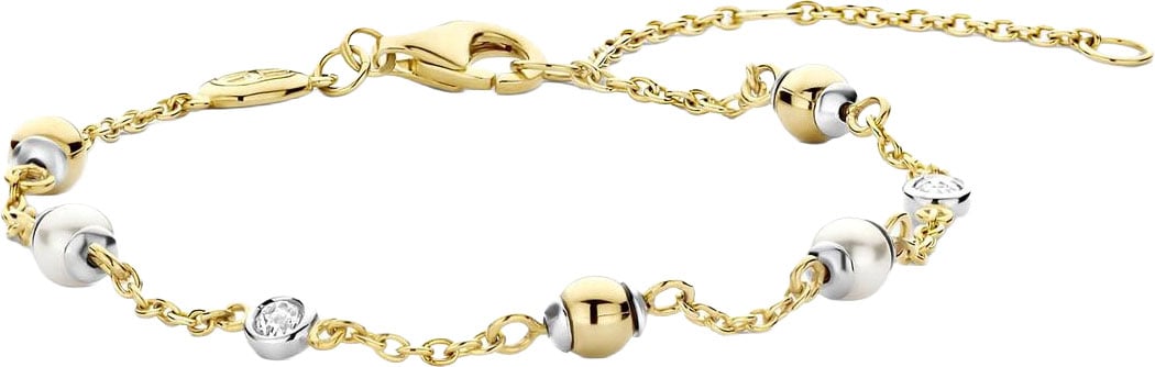 Ti Sento Ti Sento Armband 23076ZY Zilver Bi-color met Parel en Zirkonia 18.5cm Goud