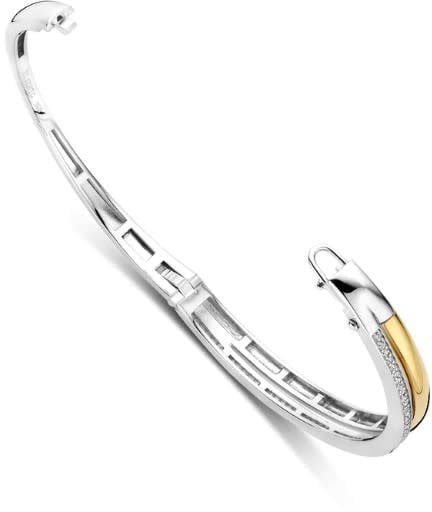 Ti Sento Ti Sento Armband 23086ZY Zilver met Geelgouden Plating met Zirkonia Bangle 60mm Divers