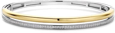 Ti Sento Ti Sento Armband 23086ZY Zilver met Geelgouden Plating met Zirkonia Bangle 60mm Divers