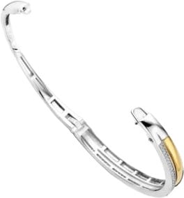 Ti Sento Armband 23086ZY/L Zilver met Geelgouden Plating met Zirkonia Bangle 60mm Divers
