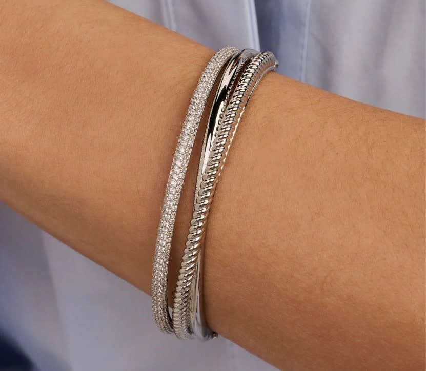 Ti Sento Ti Sento Armband 23094ZI Zilver met Drie Banen en Zirkonia Maat 60 Zilver