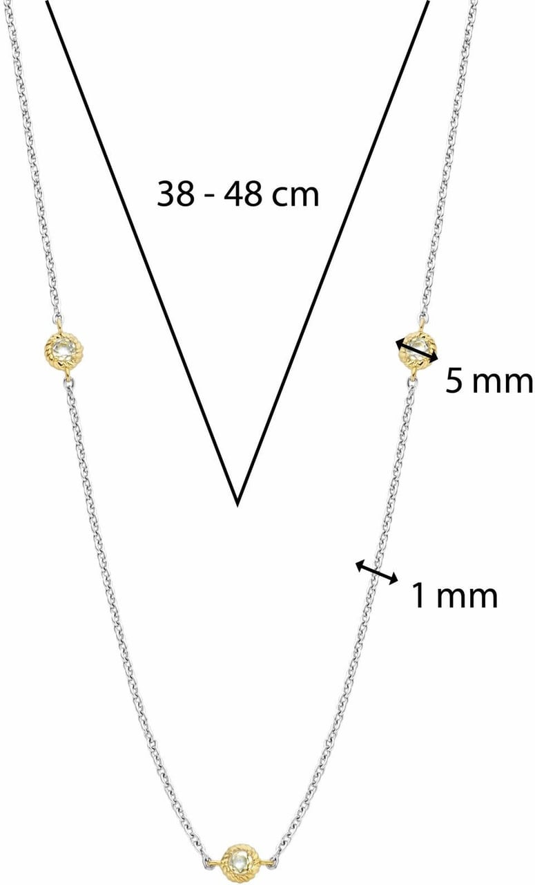 Ti Sento Ti Sento Collier 34035ZY/42 Zilver Bi-color en Zirkonia 42cm Divers