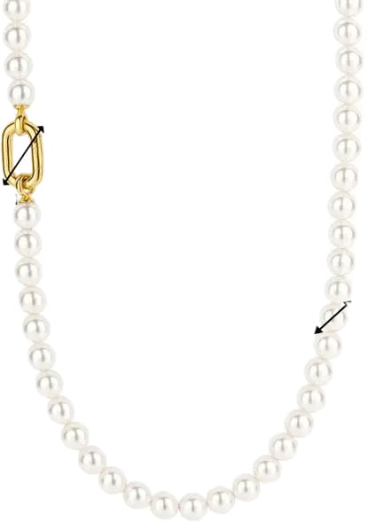 Ti Sento Ti Sento Collier 34050YP/45 Geelgouden Plating met Parels 45cm Wit