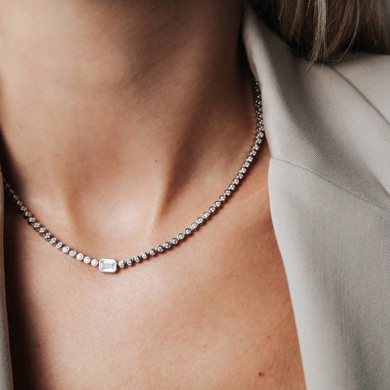 Ti Sento Ti Sento Collier 34053ZI/42 Zilver Tennis met Baquette geslepen Zirkonia 42cm Divers