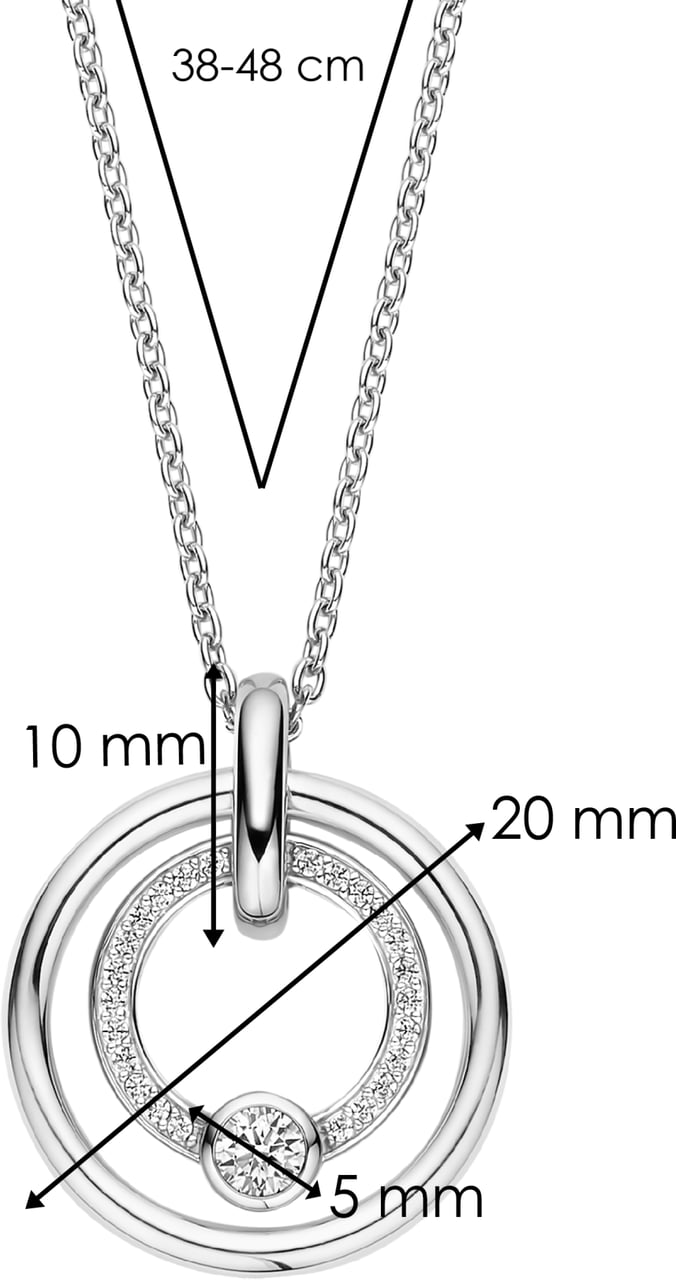Ti Sento Ti Sento Collier 34056ZI/42 Rond Zilver met Zirkonia 42cm Divers