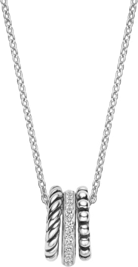 Ti Sento Ti Sento Collier 34058ZI/42 Zilver met 3 Ringen met Zirkonia 42cm Zilver