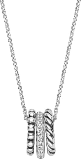 Ti Sento Ti Sento Collier 34058ZI/42 Zilver met 3 Ringen met Zirkonia 42cm Zilver