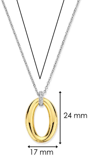 Ti Sento Collier 34091ZY/42 Zilver met Gold Plated Hanger 42 cm Goud