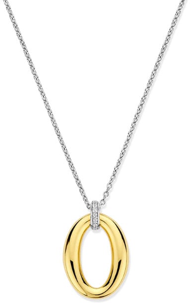 Ti Sento Collier 34091ZY/42 Zilver met Gold Plated Hanger 42 cm Goud