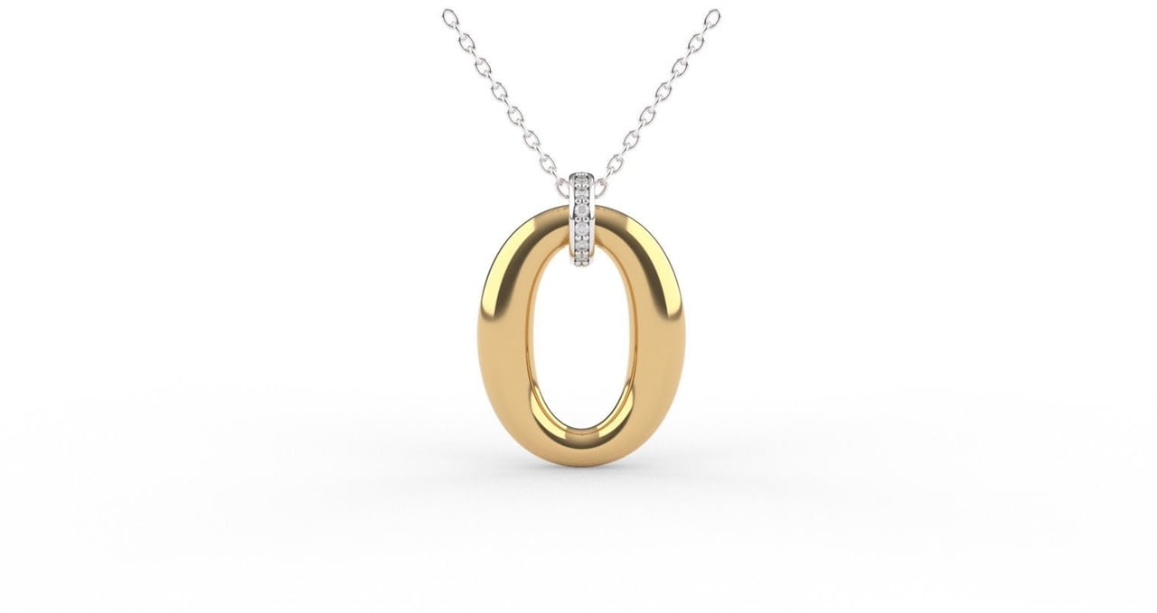 Ti Sento Collier 34091ZY/42 Zilver met Gold Plated Hanger 42 cm Goud