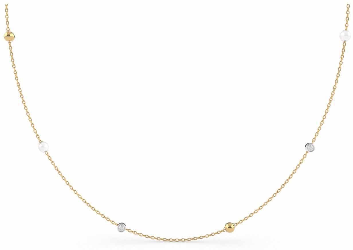 Ti Sento Ti Sento Collier 34097ZY/42 Zilver 14k Gold Plated met Parels en Zirkonia 42cm Divers